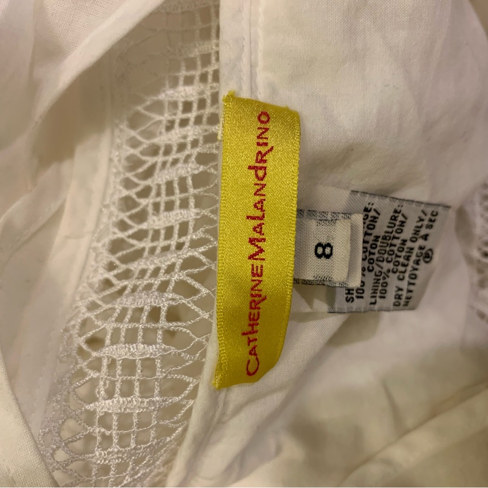 Catherine Malandrino White Dress with Lace Accent - Picture 8 of 13